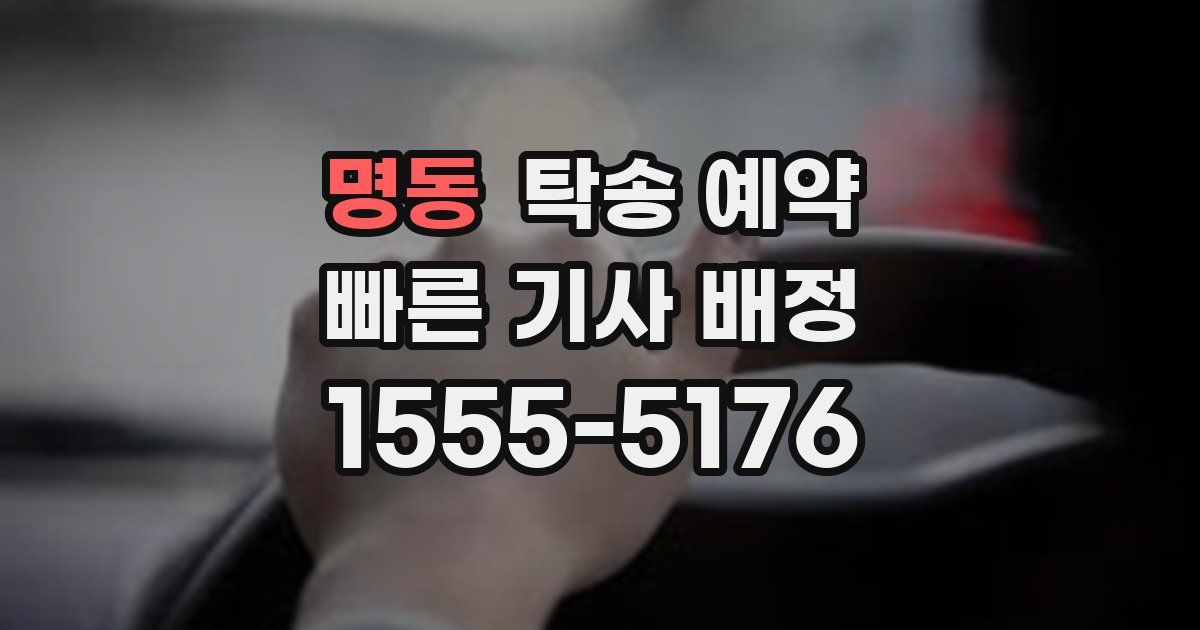 명동 탁송 예약