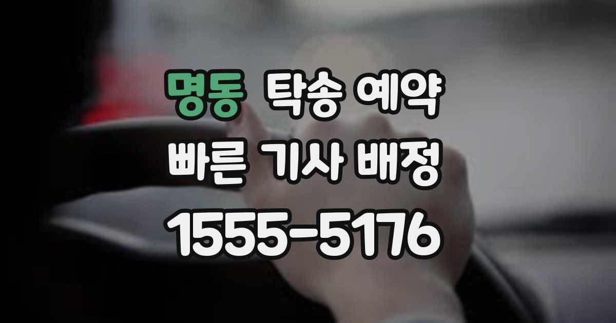 명동 탁송 예약