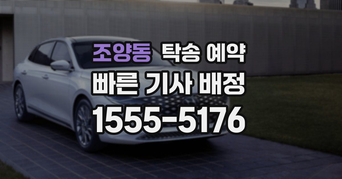 조양동 탁송 예약