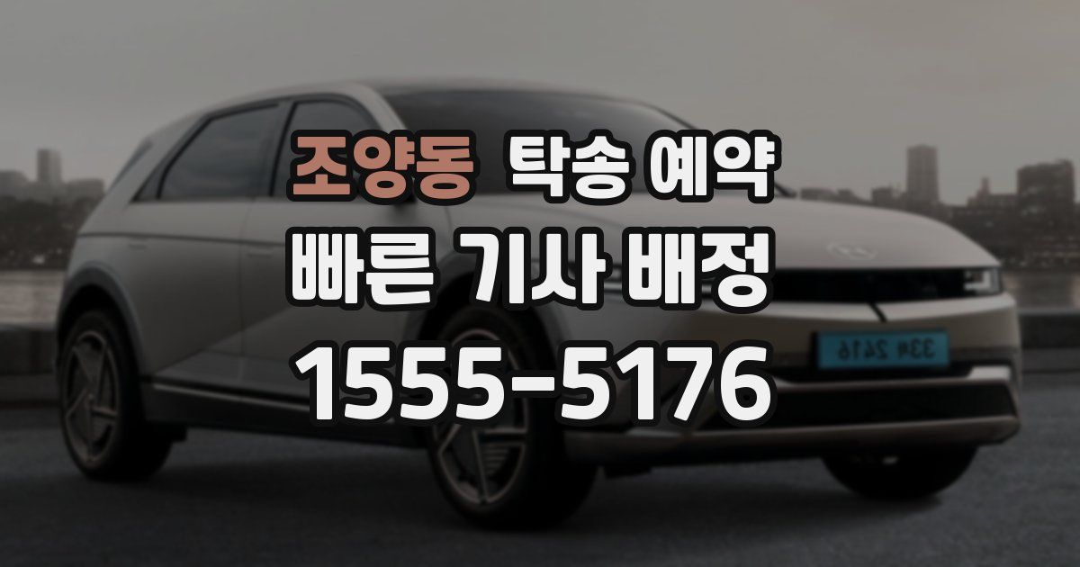 조양동 탁송 예약