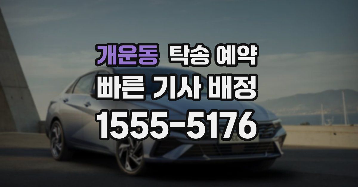 개운동 탁송 예약