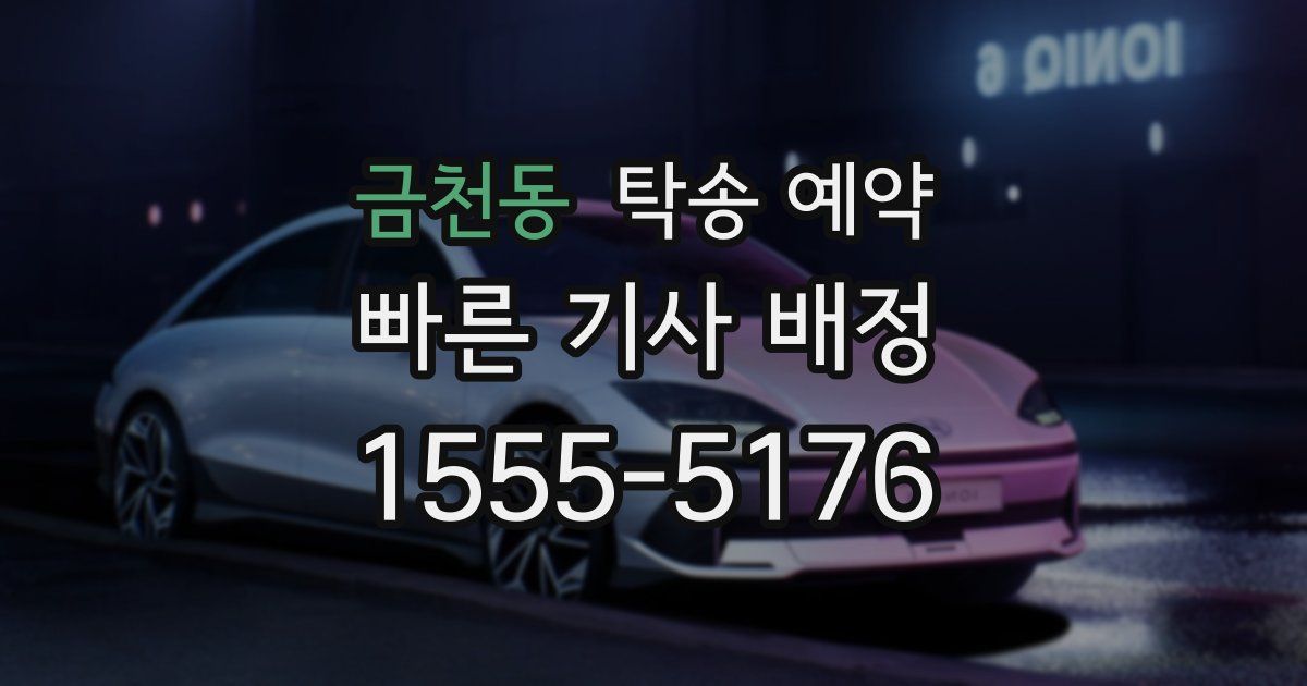 금천동 탁송 예약