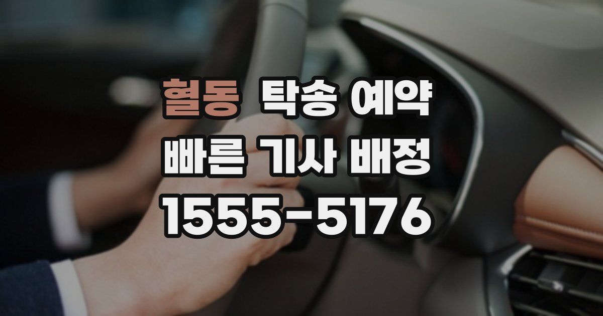 혈동 탁송 예약