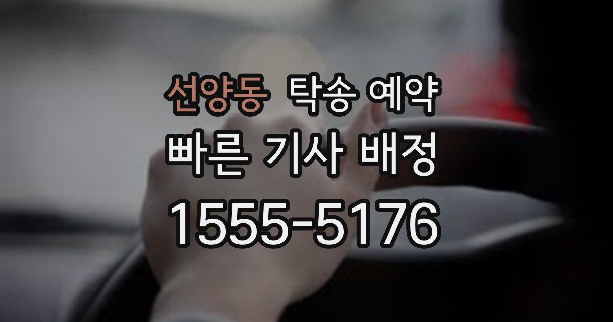 선양동 탁송 예약