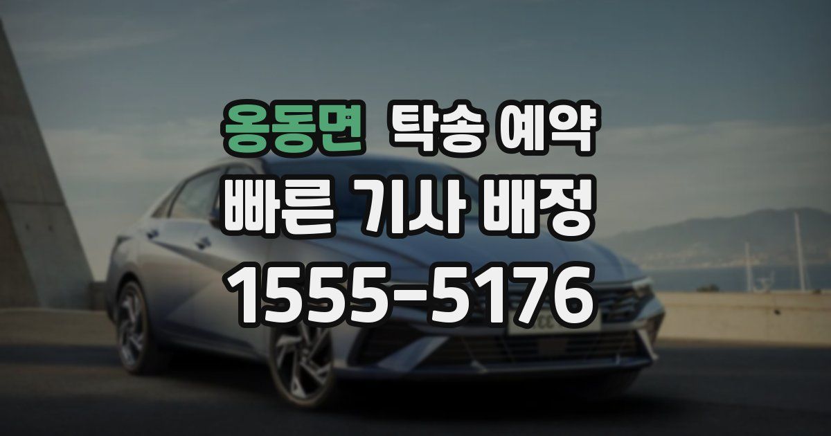 옹동면 탁송 예약