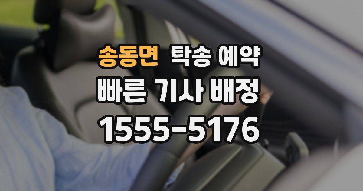 송동면 탁송 예약