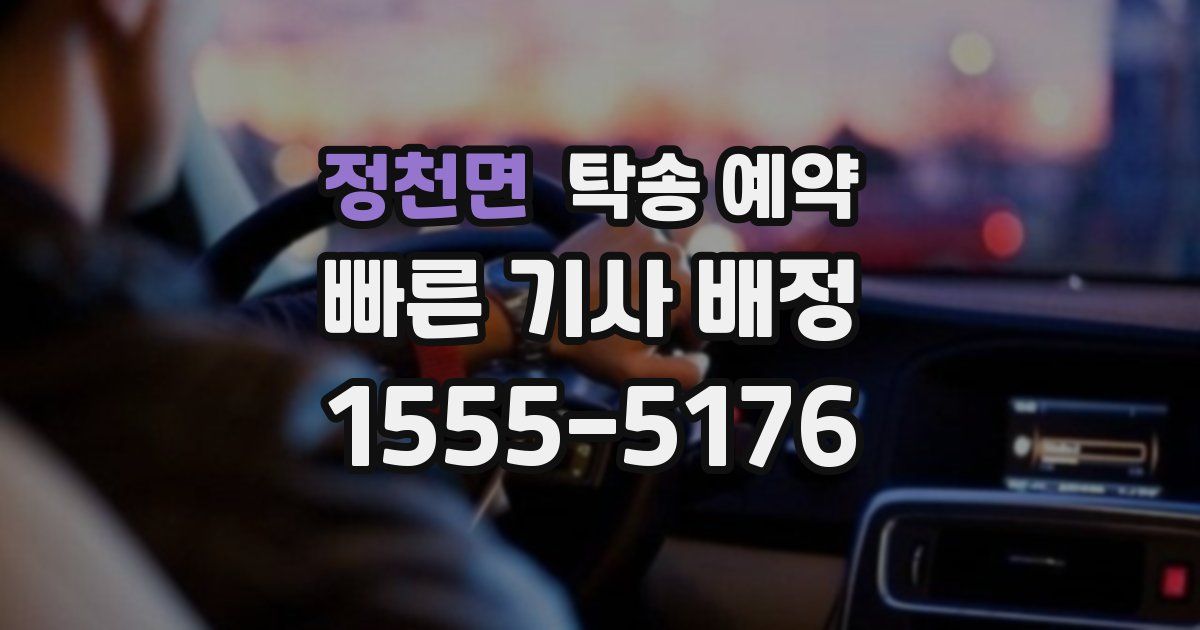 정천면 탁송 예약
