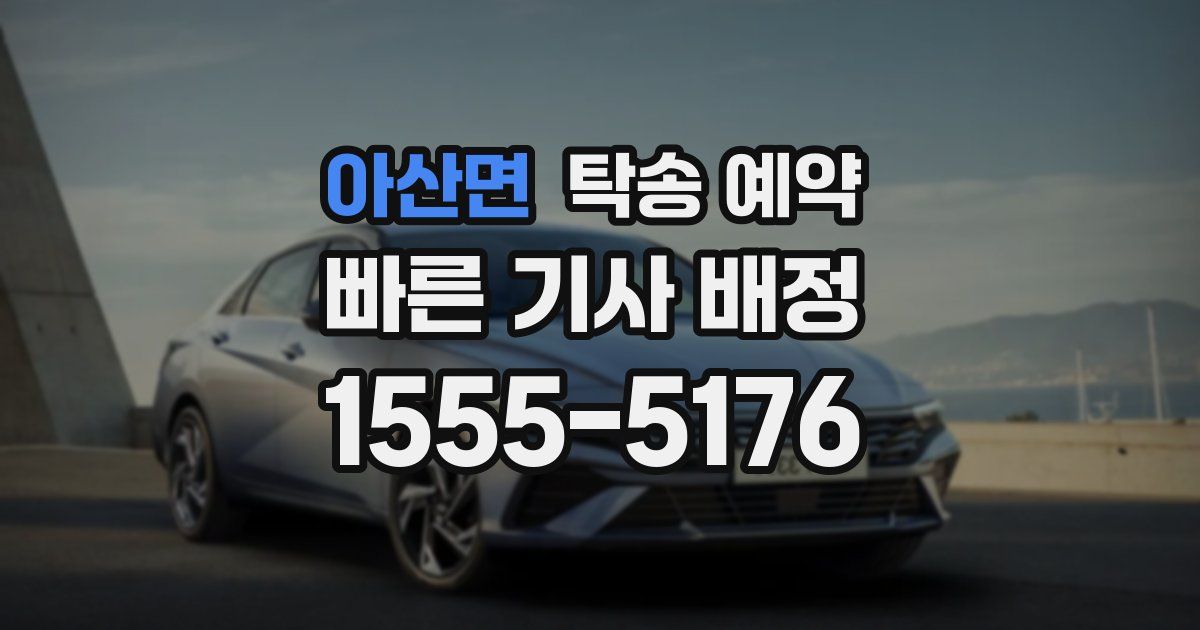 아산면 탁송 예약