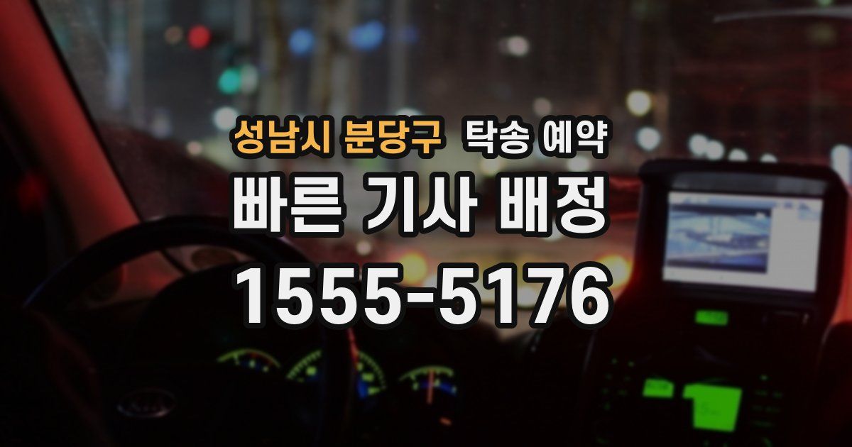 성남시 분당구 탁송 예약