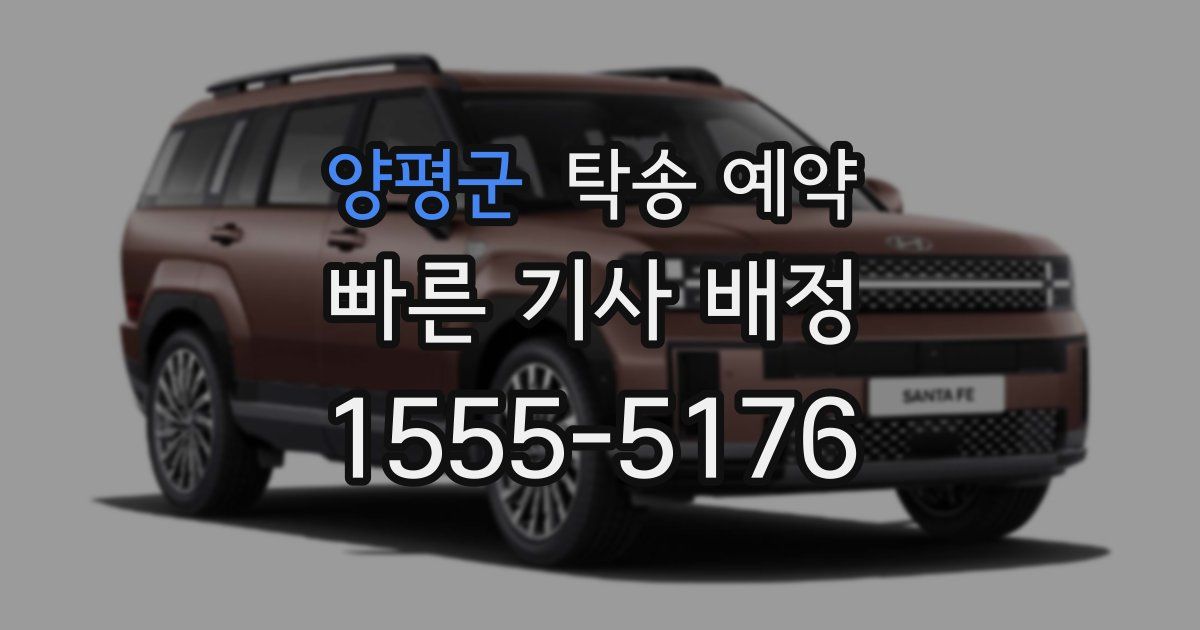 양평군 탁송 예약