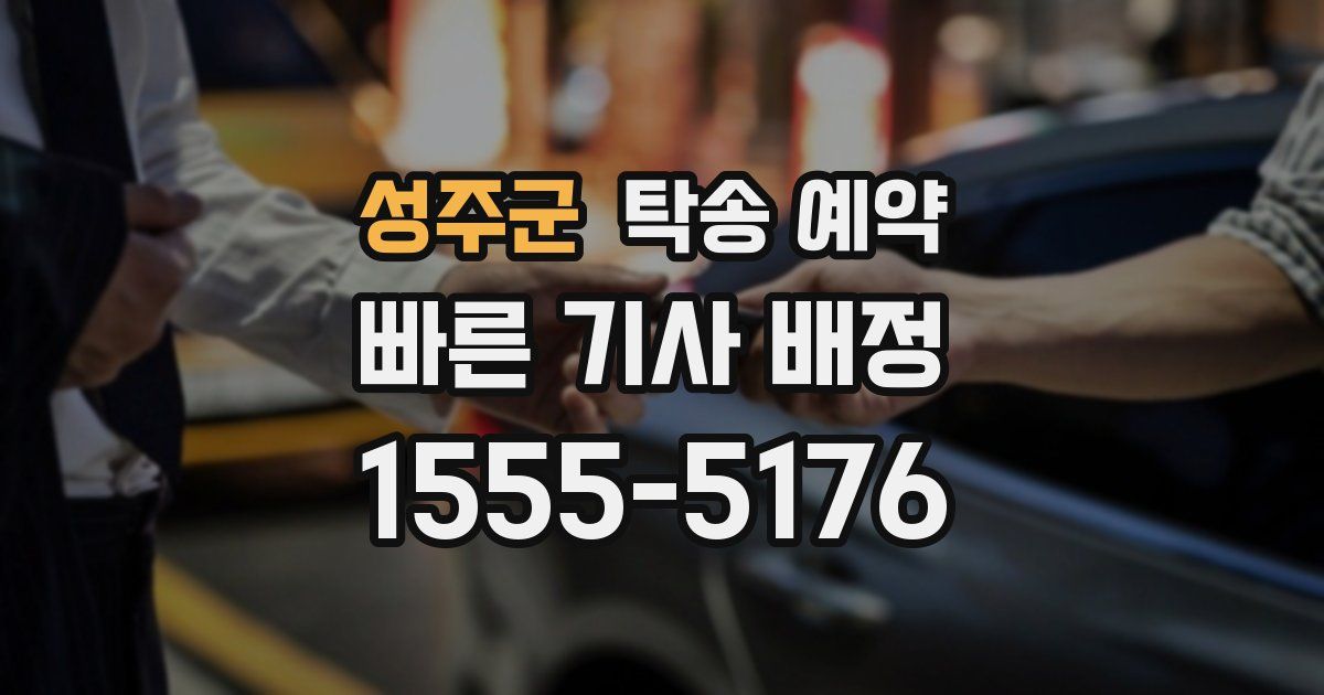 성주군 탁송 예약