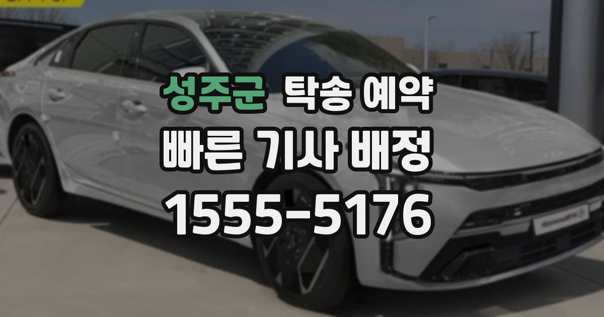 성주군 탁송 예약