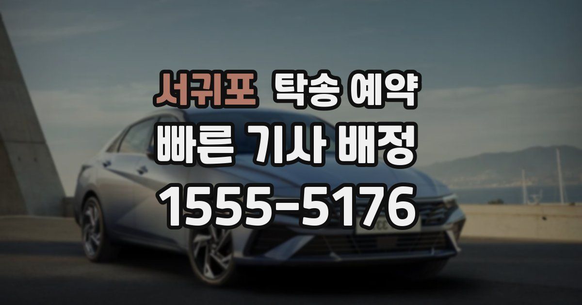 서귀포 탁송 예약