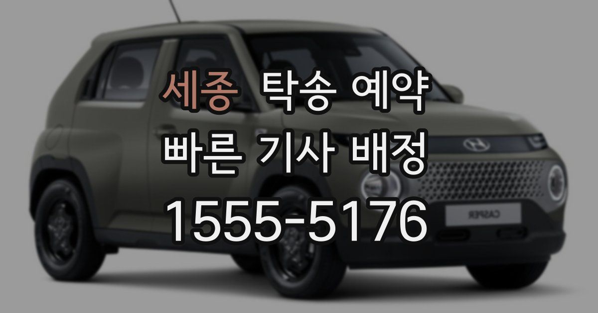 세종 탁송 예약