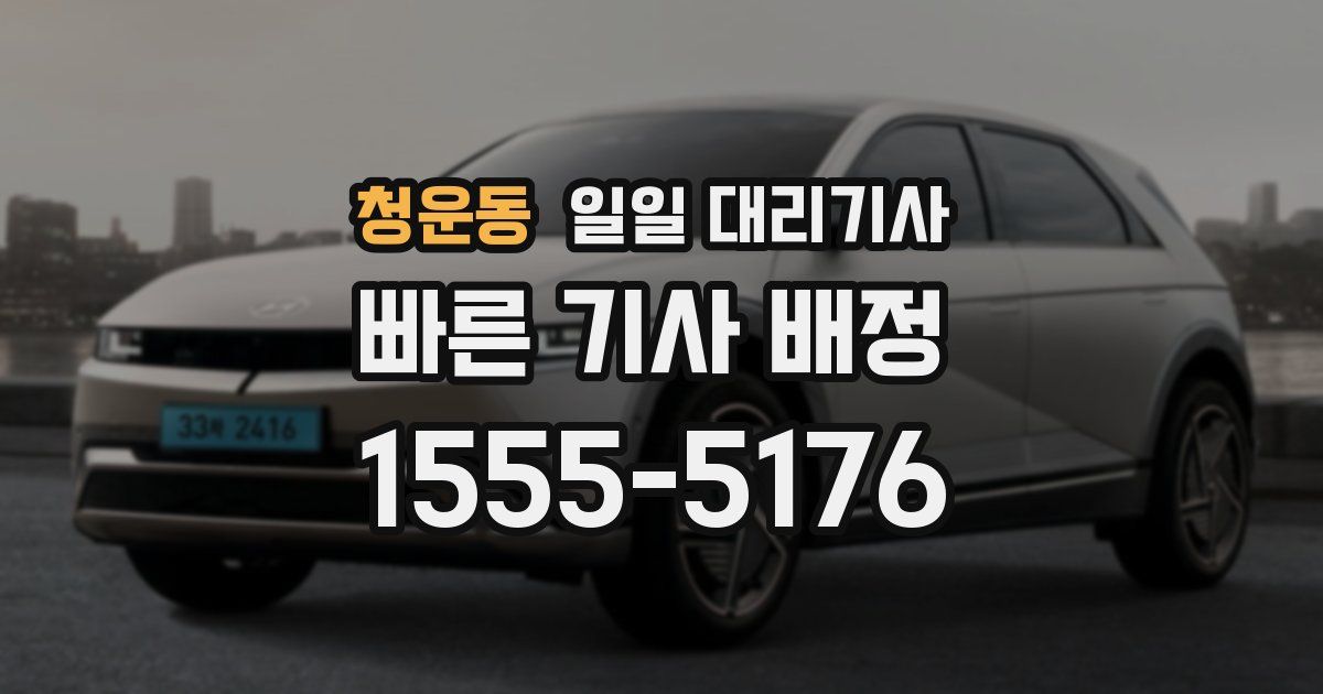 청운동 일일 대리기사