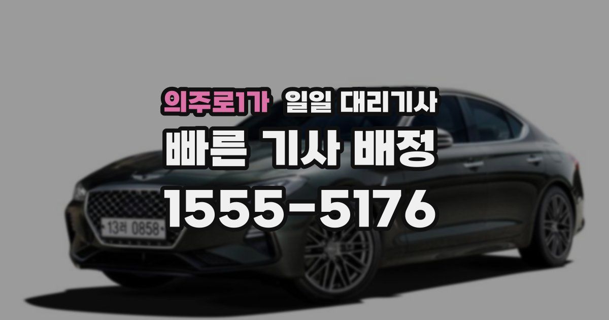 의주로1가 일일 대리기사