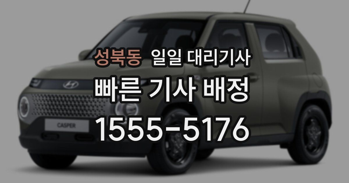 성북동 일일 대리기사