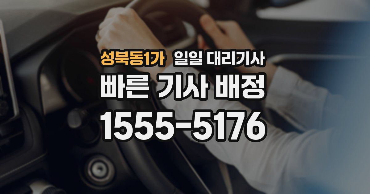 성북동1가 일일 대리기사
