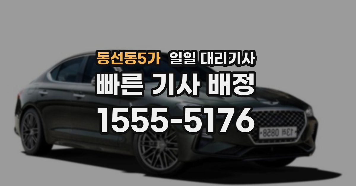 동선동5가 일일 대리기사