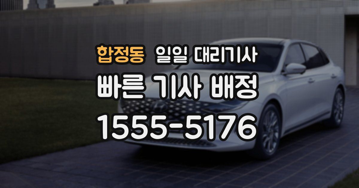 합정동 일일 대리기사