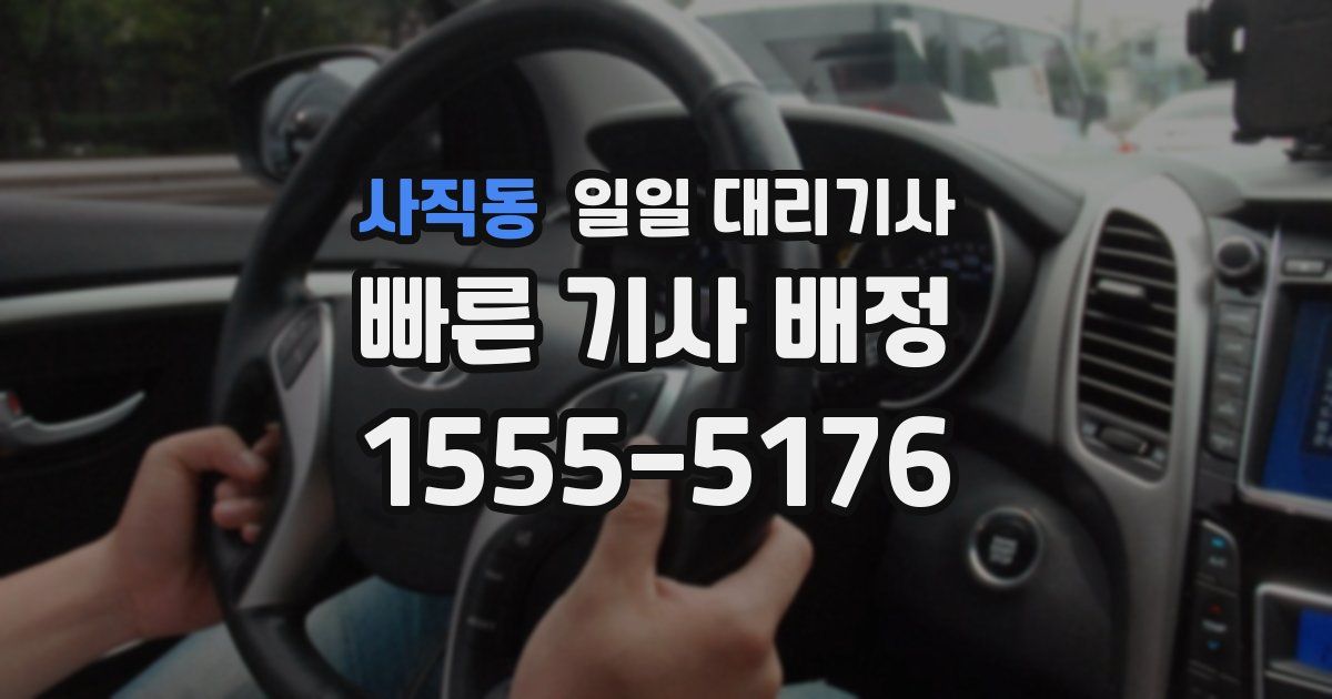 사직동 일일 대리기사