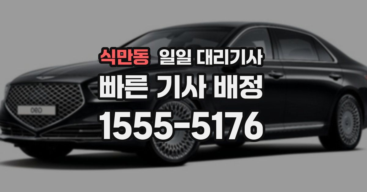 식만동 일일 대리기사