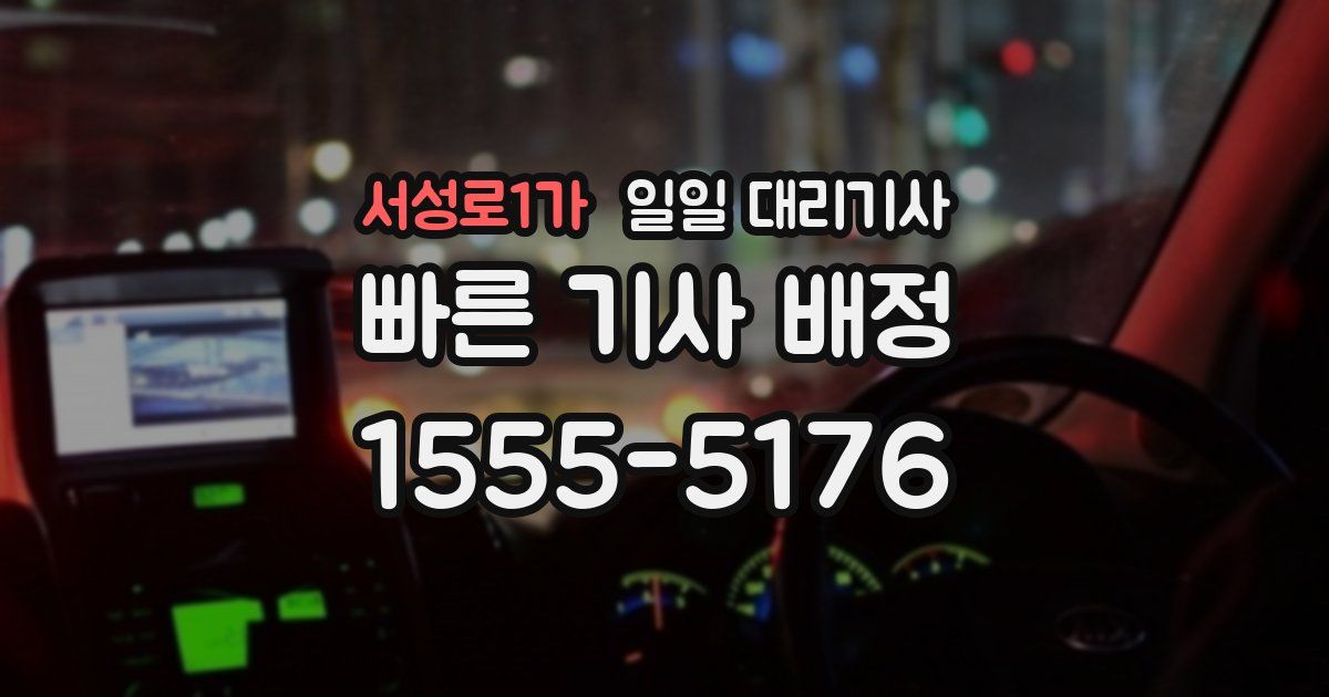 서성로1가 일일 대리기사
