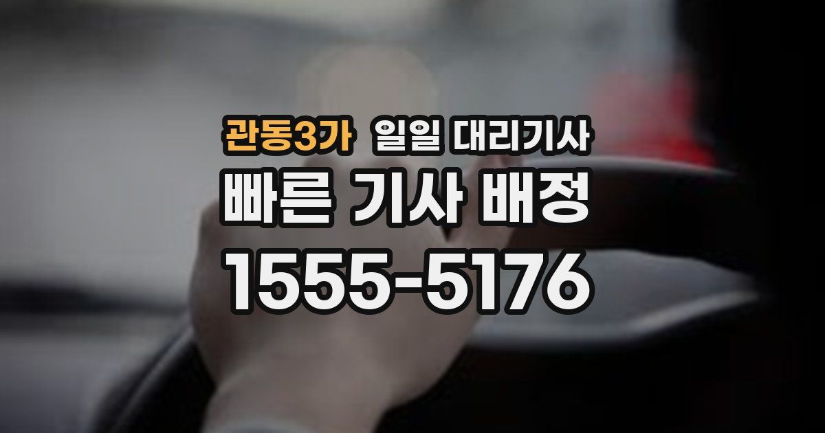 관동3가 일일 대리기사