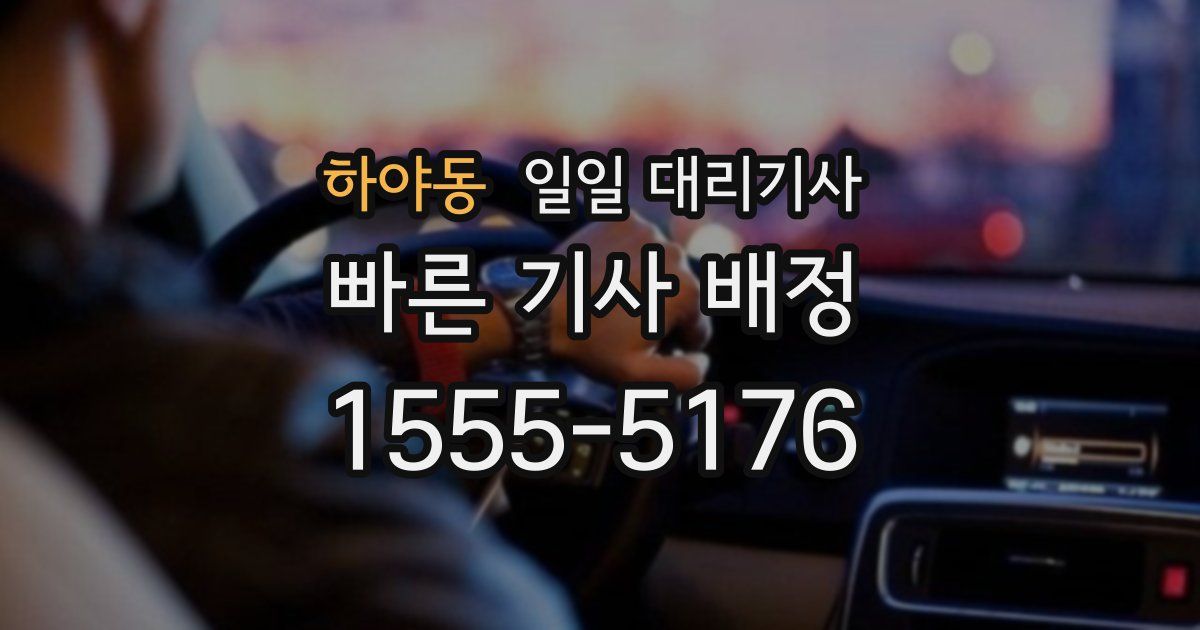 하야동 일일 대리기사