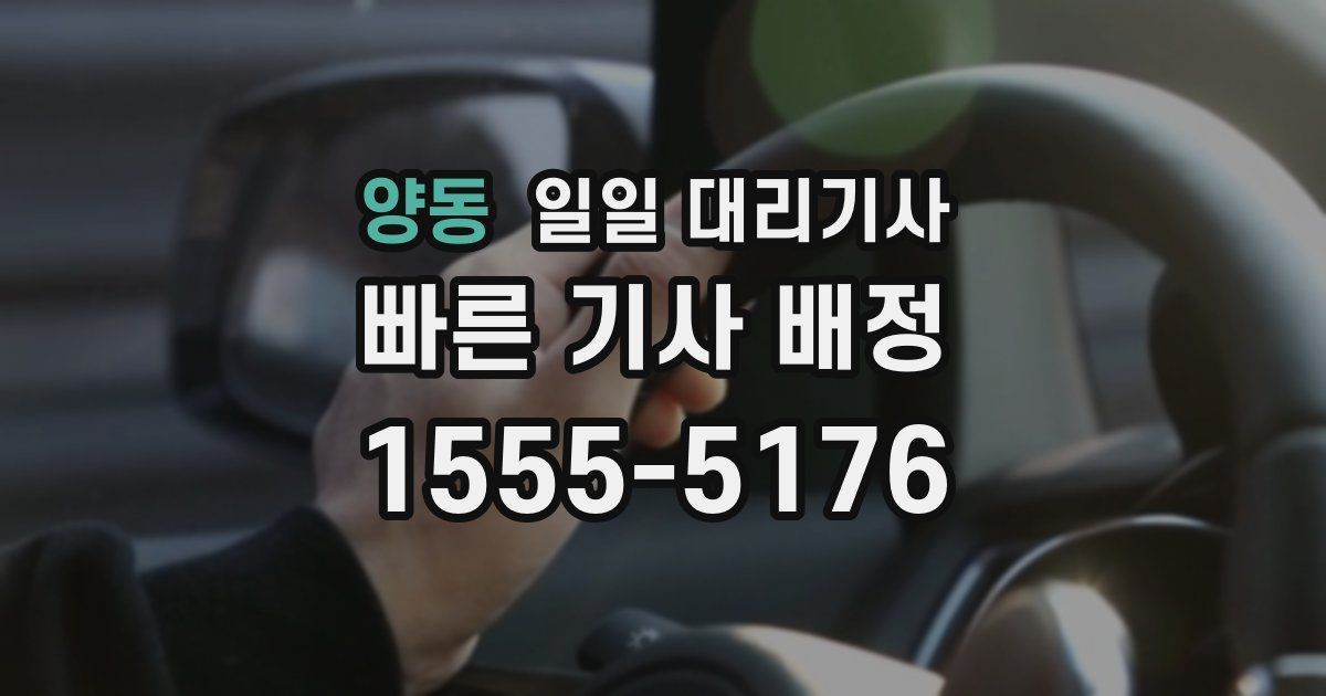 양동 일일 대리기사