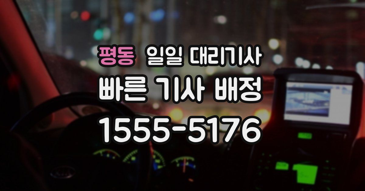 평동 일일 대리기사