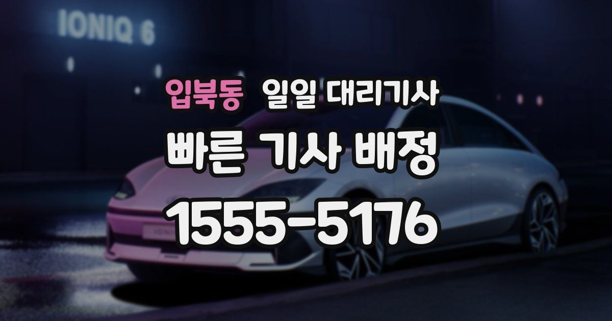 입북동 일일 대리기사