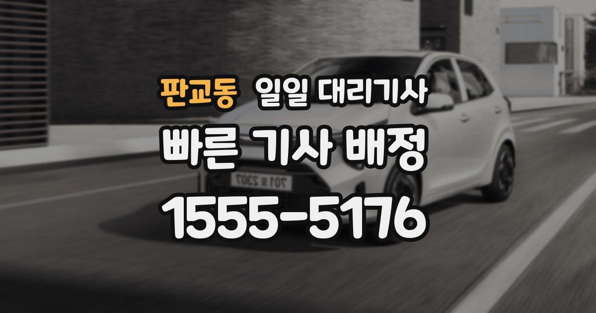 판교동 일일 대리기사