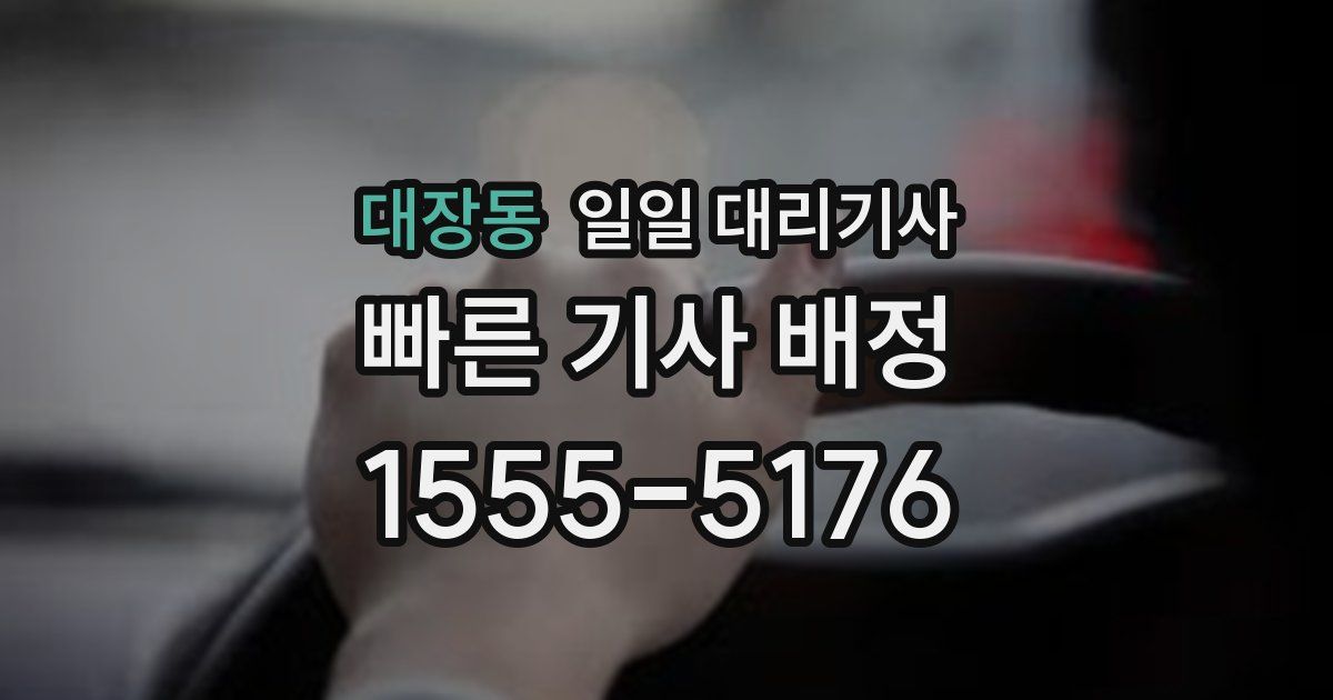 대장동 일일 대리기사