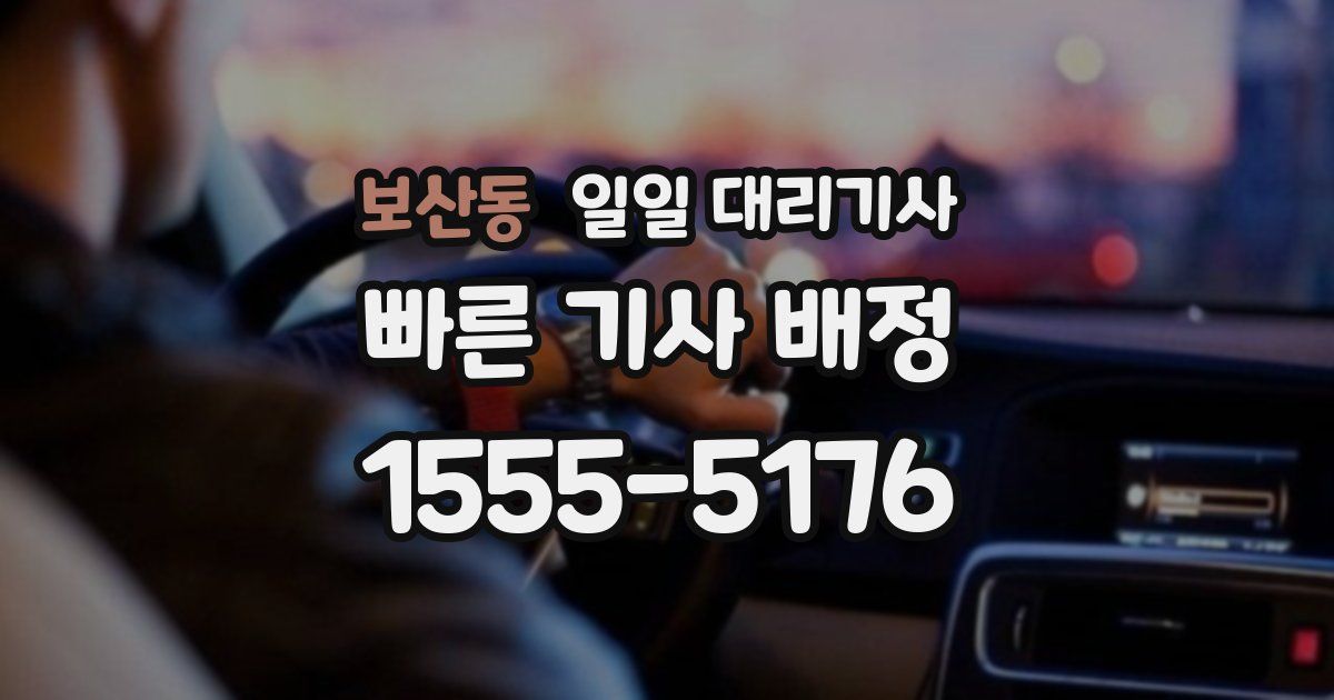 보산동 일일 대리기사