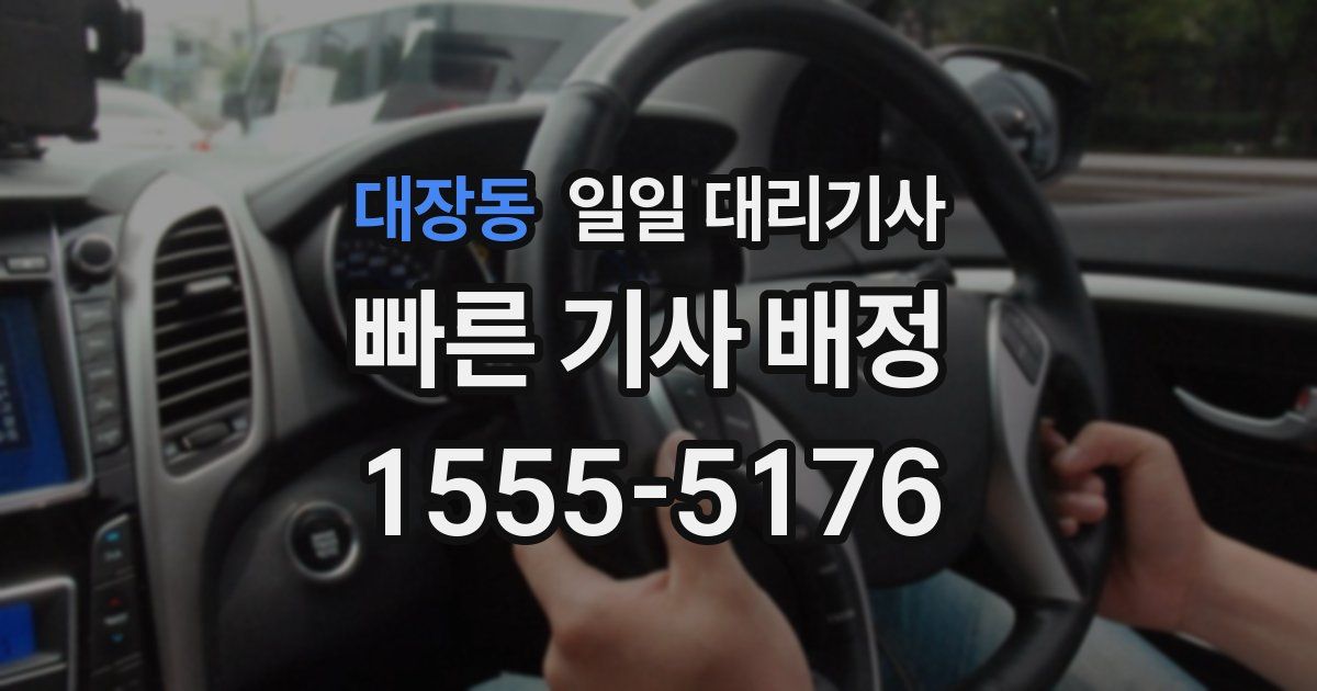 대장동 일일 대리기사