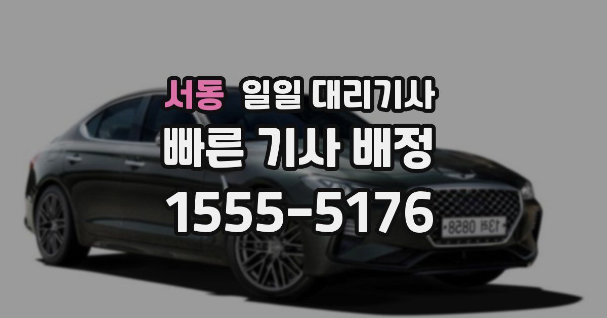 서동 일일 대리기사