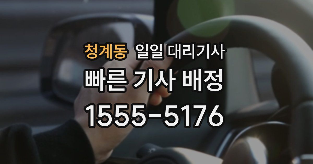 청계동 일일 대리기사