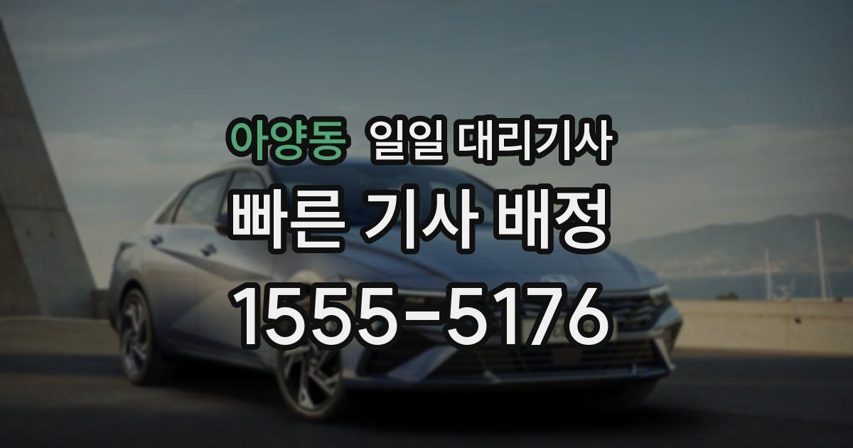 아양동 일일 대리기사