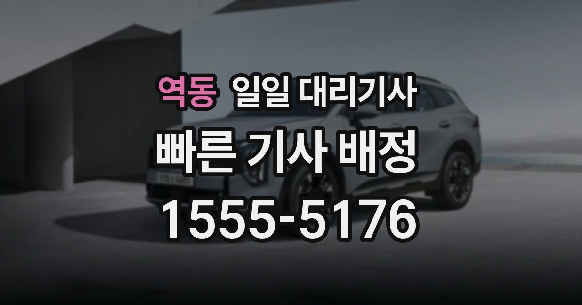 역동 일일 대리기사