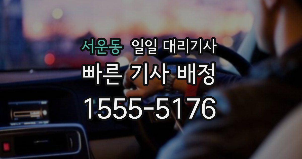 서운동 일일 대리기사