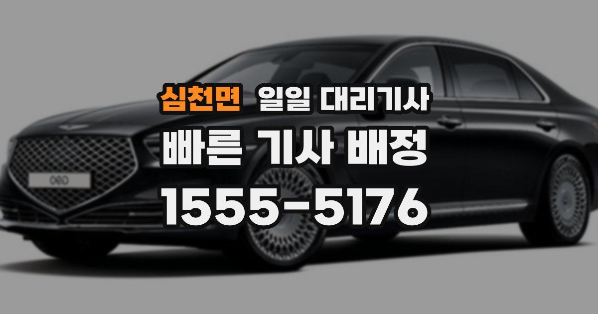 심천면 일일 대리기사