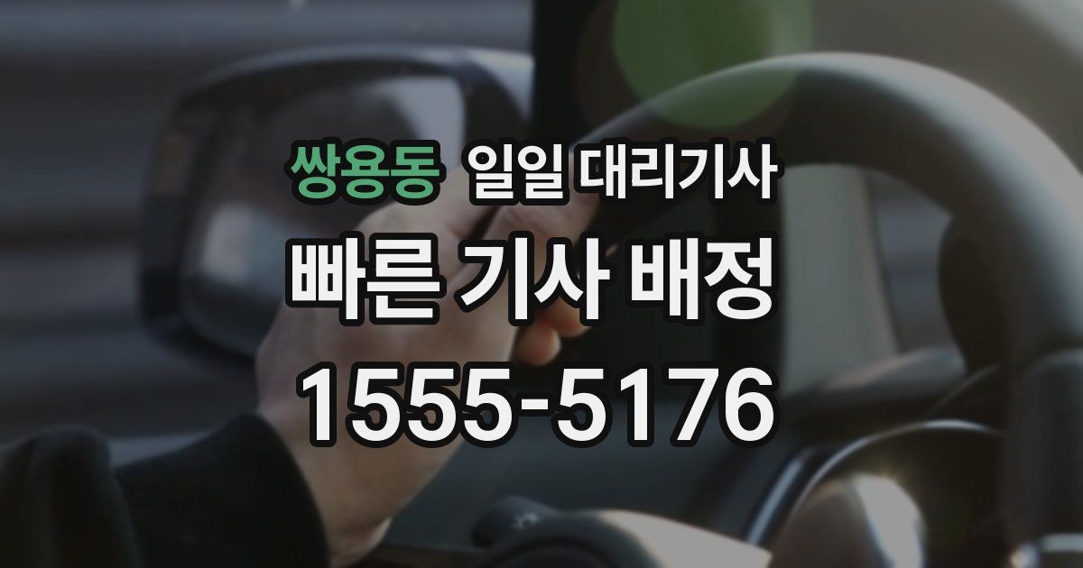 쌍용동 일일 대리기사