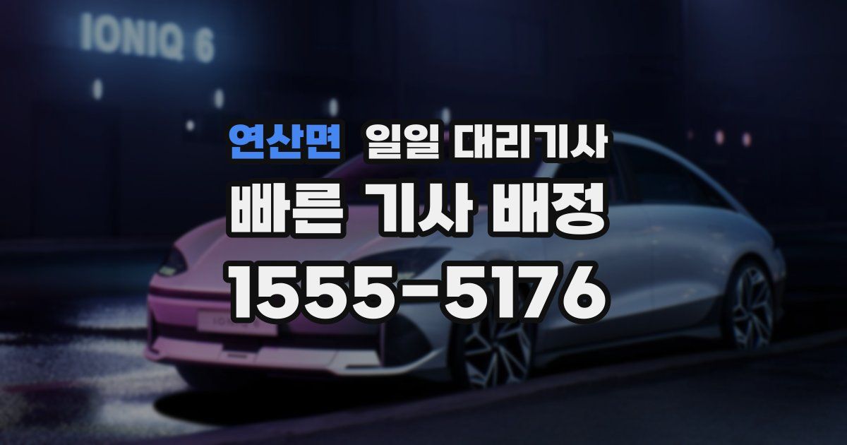 연산면 일일 대리기사