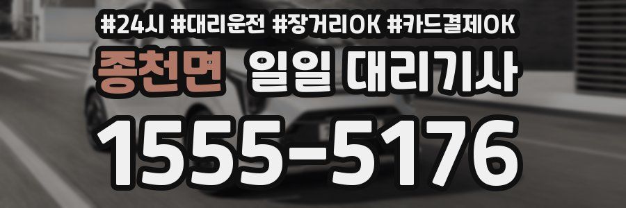 종천면 일일 대리기사