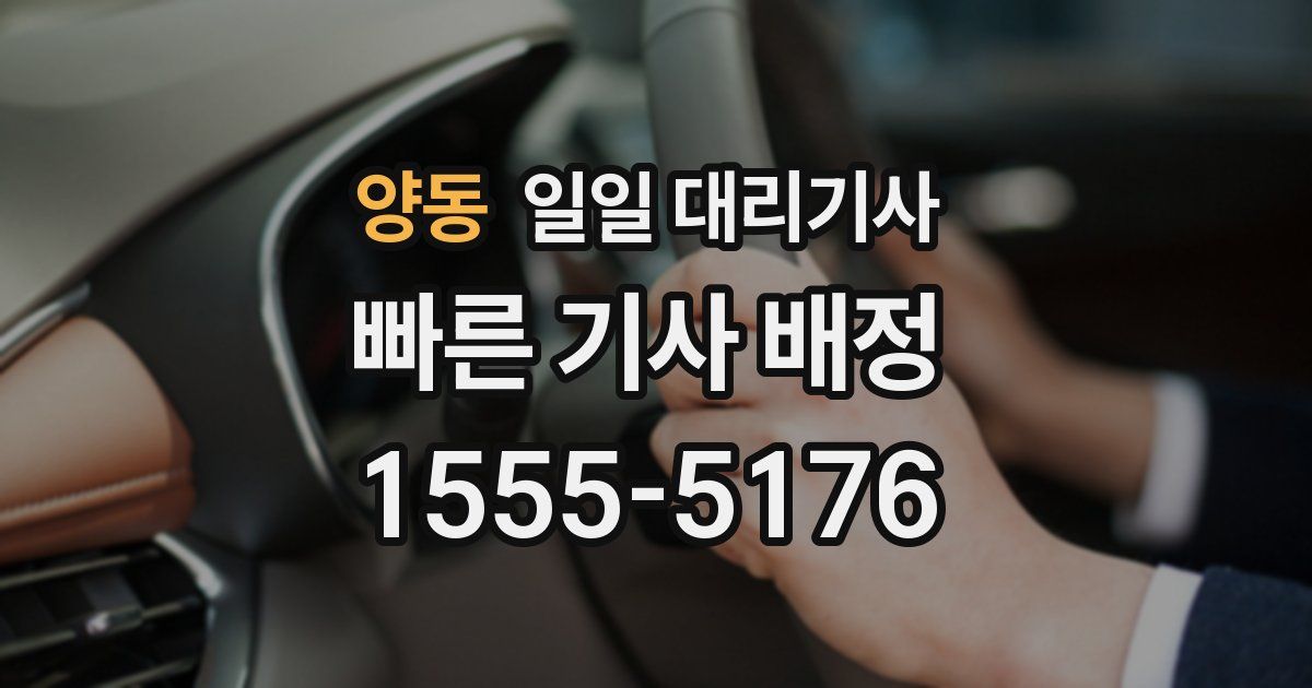 양동 일일 대리기사