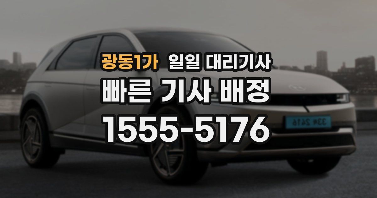 광동1가 일일 대리기사