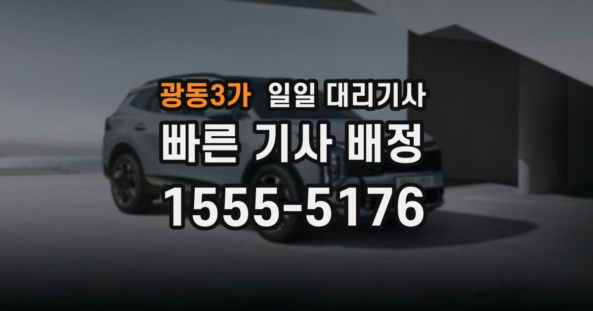 광동3가 일일 대리기사
