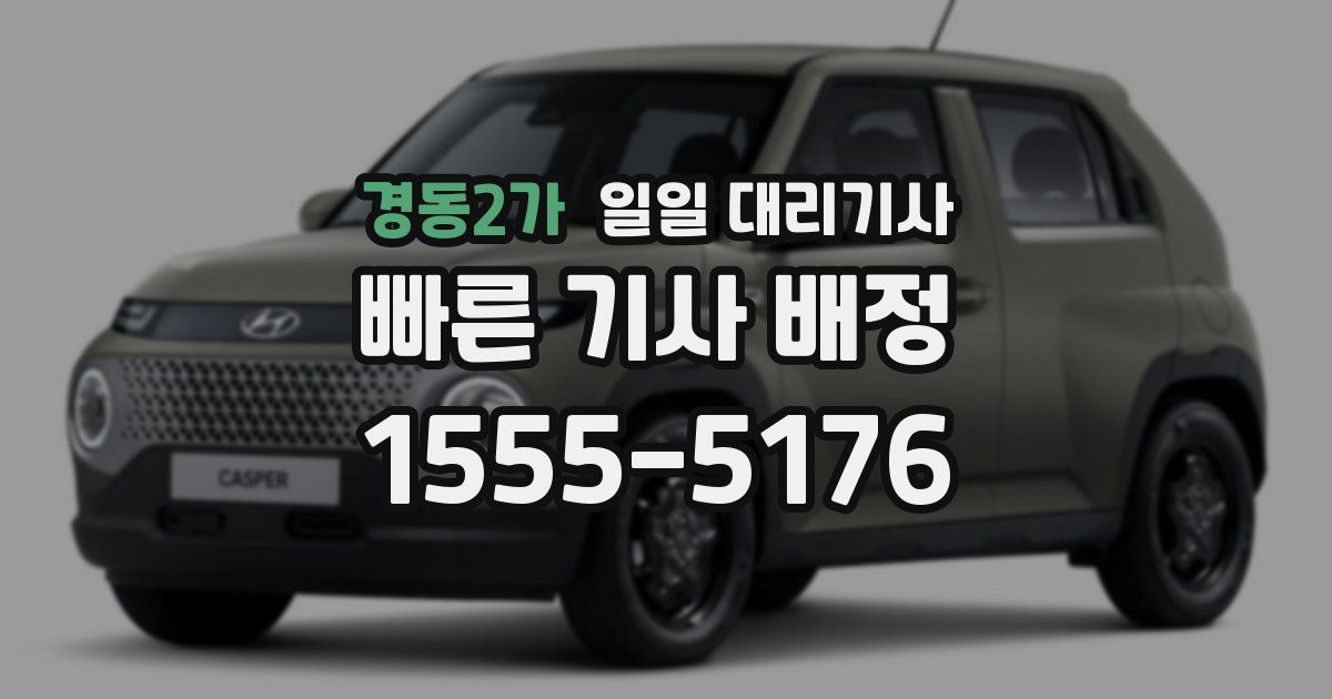 경동2가 일일 대리기사