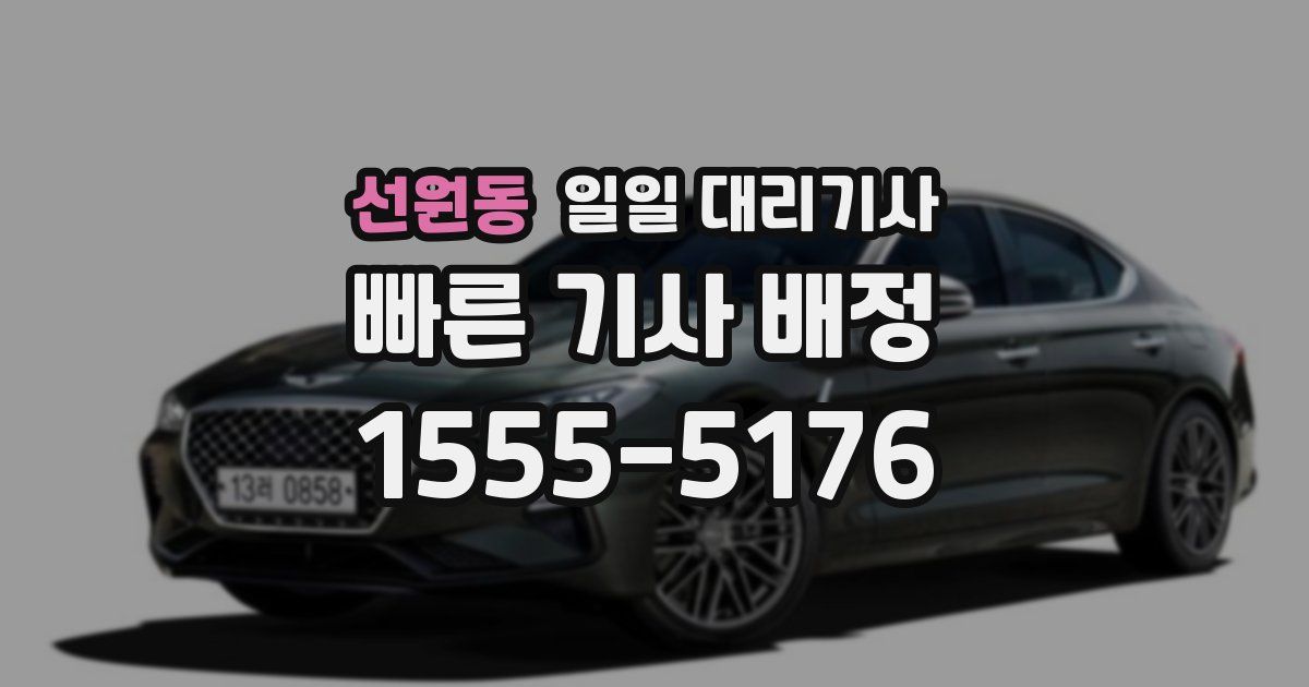 선원동 일일 대리기사